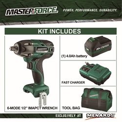 Masterforce® 20-Volt Brushless Cordless 1/2