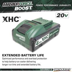 Masterforce BOOST 20 Volt 4.0Ah XHC Lithium Ion Battery at Menards