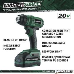 Masterforce® 20-Volt Cordless Heat Gun Kit at Menards®