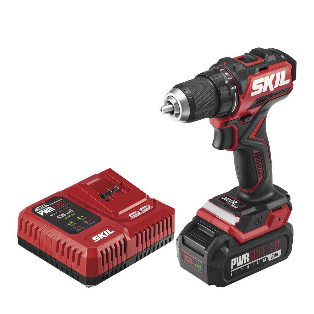 PWRCore 20-Volt Brushless Cordless 1/2 in. Hammer Drill Kit Plus 2.0Ah Lithium-Ion Battery (USB) Plus PWRJump Charger PWRCore 20-Volt Brushless Cordless 1/2 in. Hammer Drill Kit Plus 2.0Ah Lithium-Ion Battery (USB) Plus PWRJump Charger
