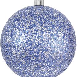 Christmas by Krebs Dark Blue Glitter Plastic Christmas Large Shatterproof Glitter Ball Ornament, 8 inch, Size: 8 (200mm)