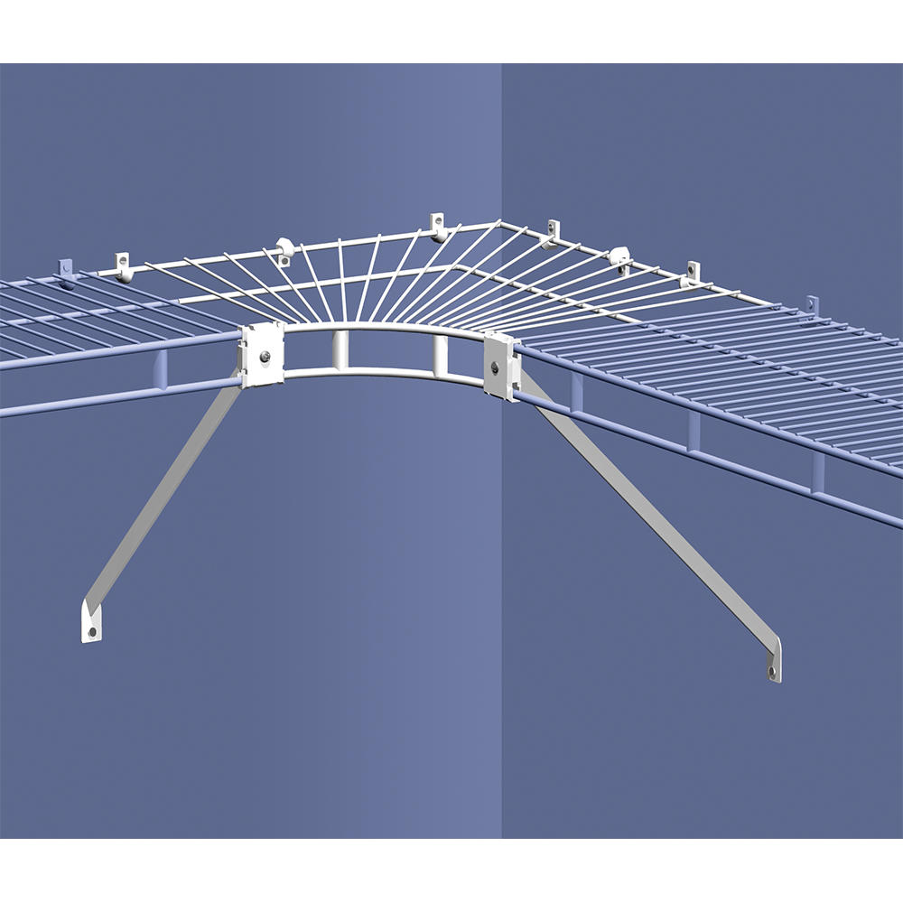ClosetMaid 12 In. Shelf & Rod Wire Closet Corner Shelf Kit - Thumbnail 2