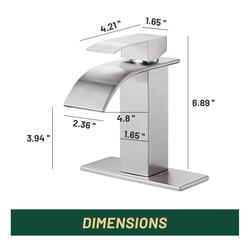 Cobbe Waterfall One-Handle Brushed Nickel Bathroom Faucet at Menards®