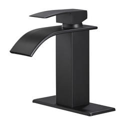 Cobbe Waterfall One-Handle Matte Black Bathroom Faucet at Menards®