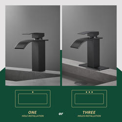 Cobbe Waterfall One-Handle Matte Black Bathroom Faucet at Menards®