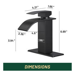 Cobbe Waterfall One-Handle Matte Black Bathroom Faucet at Menards®