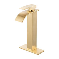 Cobbe Waterfall One-Handle Brushed Gold Bathroom Vessel Faucet at Menards®