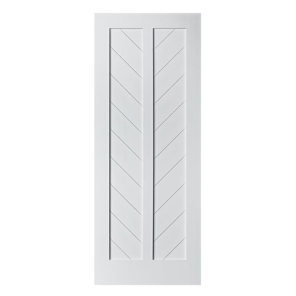 37 in. x 84 in. Chevron MDF Primed White Interior Barn Door Slab 37 in. x 84 in. Chevron MDF Primed White Interior Barn Door Slab