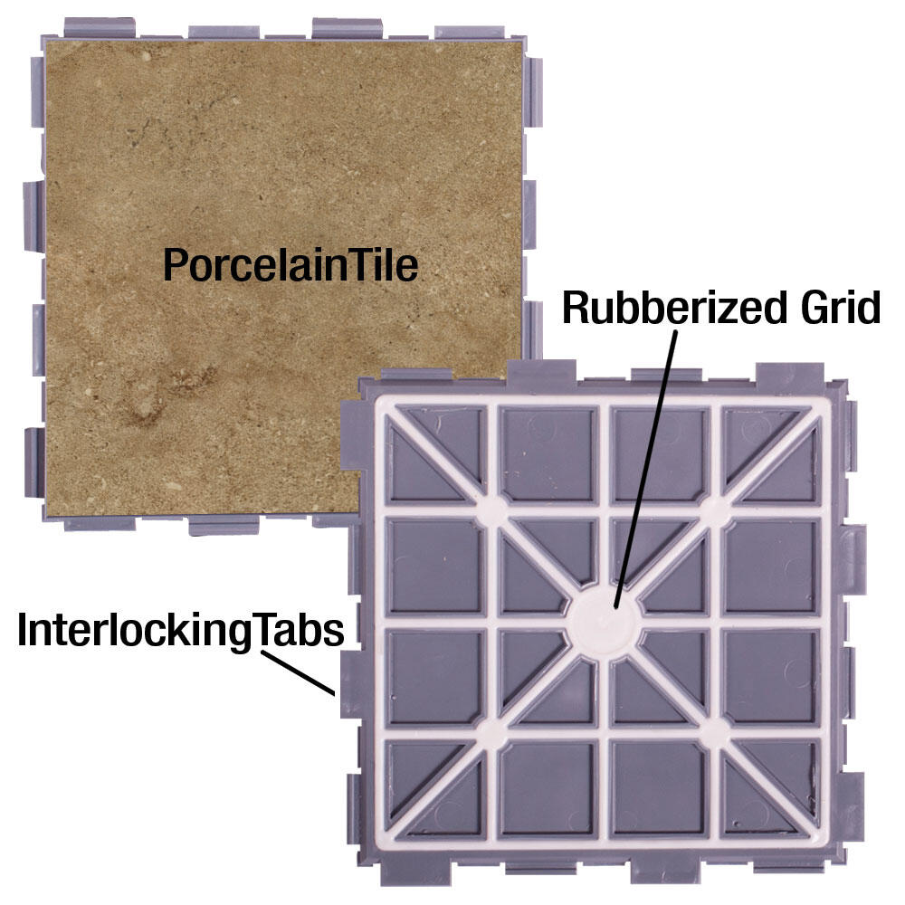 SnapStone® Mocha 6 x 6 Interlocking Porcelain Floor Tile SnapStone® Mocha 6 x 6 Interlocking Porcelain Floor Tile