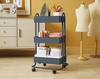 Top Notch® Blue 3-Tier Metal Rolling Cart