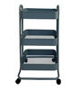 Top Notch® Blue 3-Tier Metal Rolling Cart