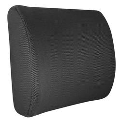 Master Memory-Foam Lumbar Support Cushion, 7 1/2H x 12 1/2W x 2 1/2D,  Black