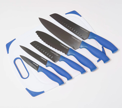 Cooking Light 6-Piece Knife Set and Cutting Board - Blue at Menards®