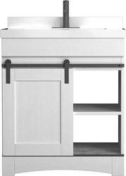 Dakota™ Sliding Barn Door 30"W x 21-5/8"D White Oak Bathroom Vanity Cabinet at Menards®