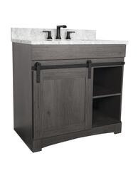 Dakota™ Sliding Barndoor 36"W x 21-5/8"D Charcoal Bathroom Vanity Cabinet at Menards®