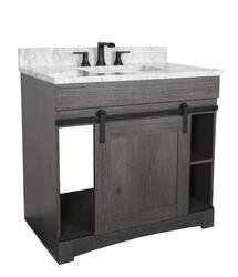 Dakota™ Sliding Barndoor 36"W x 21-5/8"D Charcoal Bathroom Vanity Cabinet at Menards®