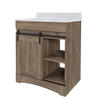 Dakota™ Sliding Barn Door 30"W x 21-5/8"D Cottage Bathroom Vanity Cabinet