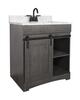 Dakota™ Sliding Barn Door 30"W x 21-5/8"D Charcoal Bathroom Vanity Cabinet