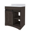 Dakota™ Sliding Barn Door 30"W x 21-5/8"D Charcoal Bathroom Vanity Cabinet