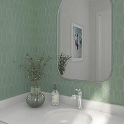 Mohawk® Artisan Grove Handcrafted Midnight 12 x 11 Ceramic Picket Mosaic Tile