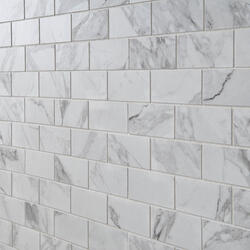 Mohawk® CleanProtect™ Point Park Bianco Marble 12 x 14 Porcelain Brick Joint Mosaic Tile