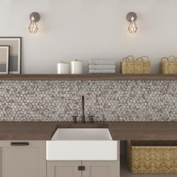 Mohawk® Clean Protect™ Relaxed Rustic Whitewash 12 x 11 Ceramic Hexagon Mosaic Tile