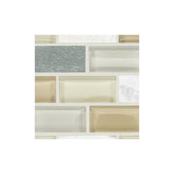 Mohawk® Krystal Slate Storm 12 x 11 Glass and Stone Mosaic Tile