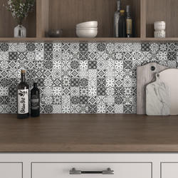 Mohawk® Deco Designs Black Ink Deco 12 x 12 Ceramic Mosaic Tile