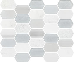 Mohawk® Marian Manor Stone Harbor 11 x 13 Glass and Marble Hexagon ...