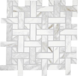 Mohawk® Noble Weaves Glacier White 12 x 12 Ceramic Basketweave Mosaic Tile