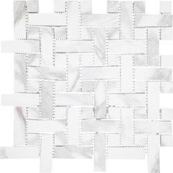 Mohawk® Noble Weaves Glacier White 12 x 12 Ceramic Basketweave Mosaic Tile
