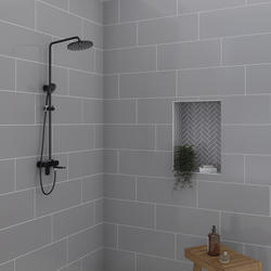 Mohawk® Vivant™ Semi-Gloss Suede Gray 8 x 24 Ceramic Wall Tile at