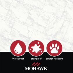 Mohawk® Stonebrook Carrera White 12 x 12 Ceramic Floor and Wall Tile at ...