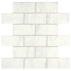 Mohawk® Stonebrook Carrara White Brick Joint 12 x 12 Ceramic Mosaic Tile