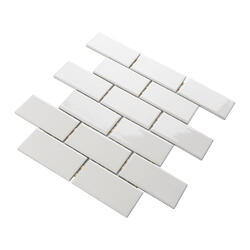 Mohawk® Vivant Gloss White Brick Joint 12 x 12 Ceramic Mosaic Tile