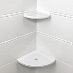 White Ceramic Corner Shower Shelf