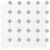Mohawk® Vivant Matte White Gray Dot 12 x 12 Octagon Ceramic Mosaic Tile