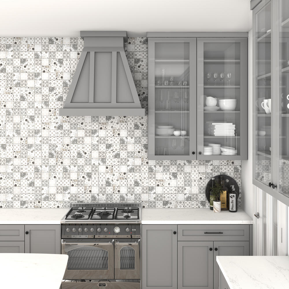 Mohawk® Best Buy Arctic Gray 12 x 12 Natural Stone Deco Mosaic Tile