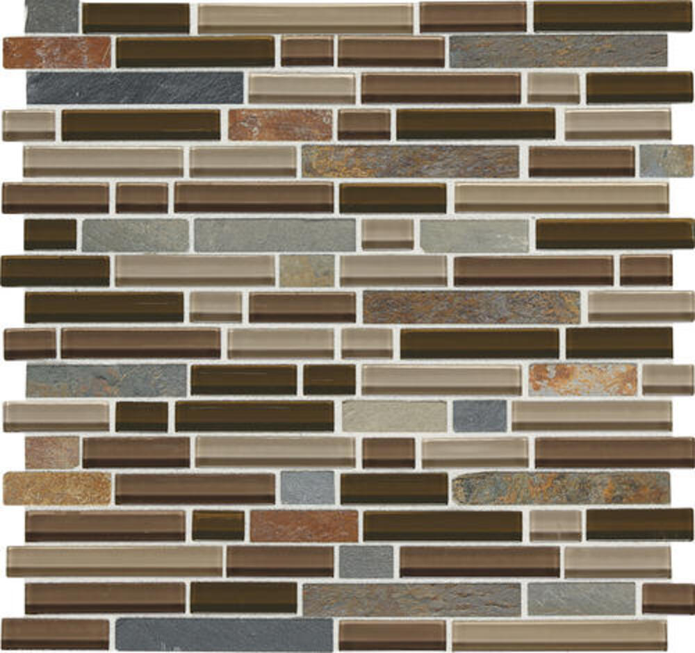 Mohawk® Phase Platinum 12 x 12 Glass and Stone Mosaic Tile