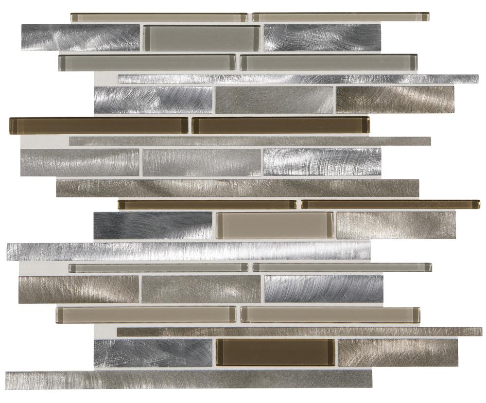 GBM® Imperial Random Golden 12 x 12 Glass and Metal Mosaic Tile