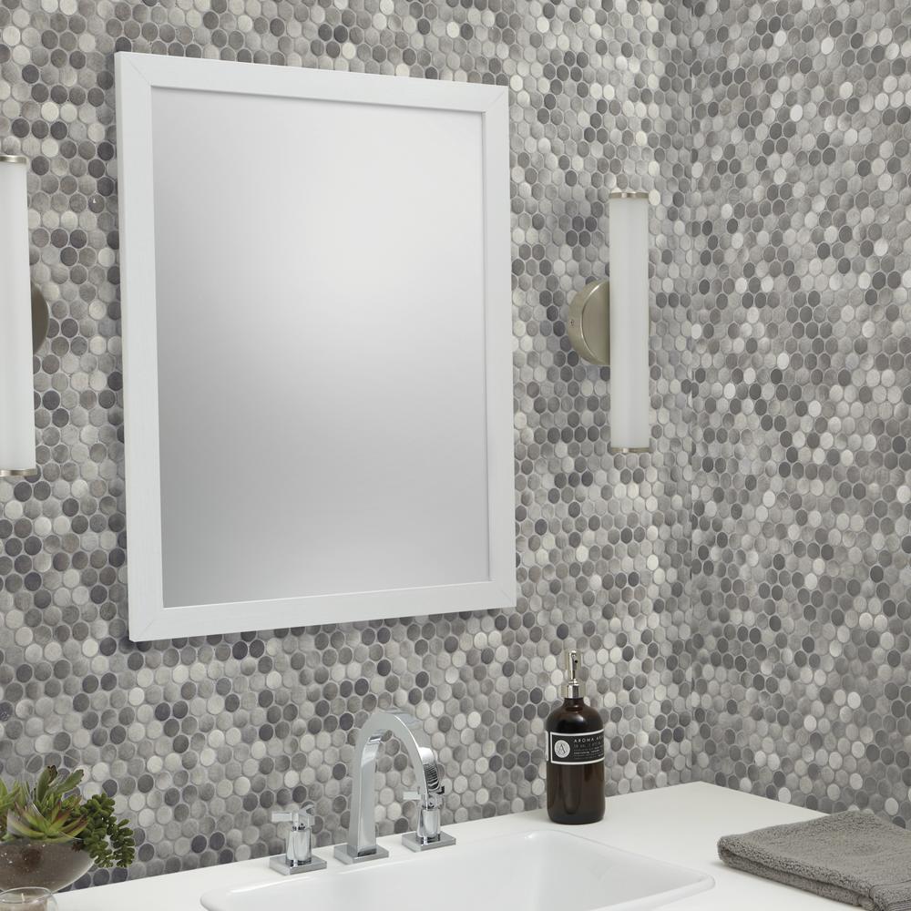 Mohawk® Brightmore Winter Stark 12 x 13 Glass and Stone Penny Round Mosaic Tile