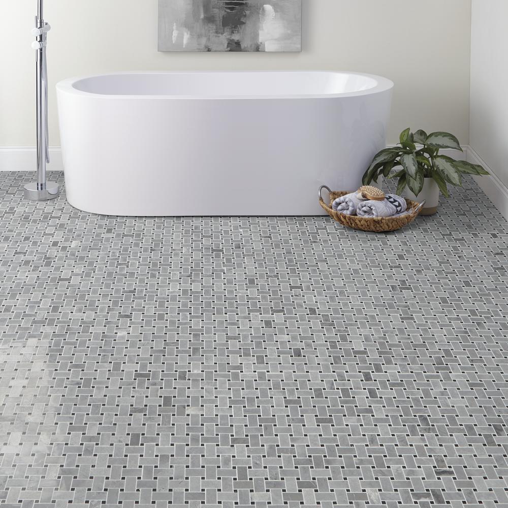Mohawk® Brightmore Eclipse Gray Leaf 13 x 13 Natural Stone Mosaic Tile