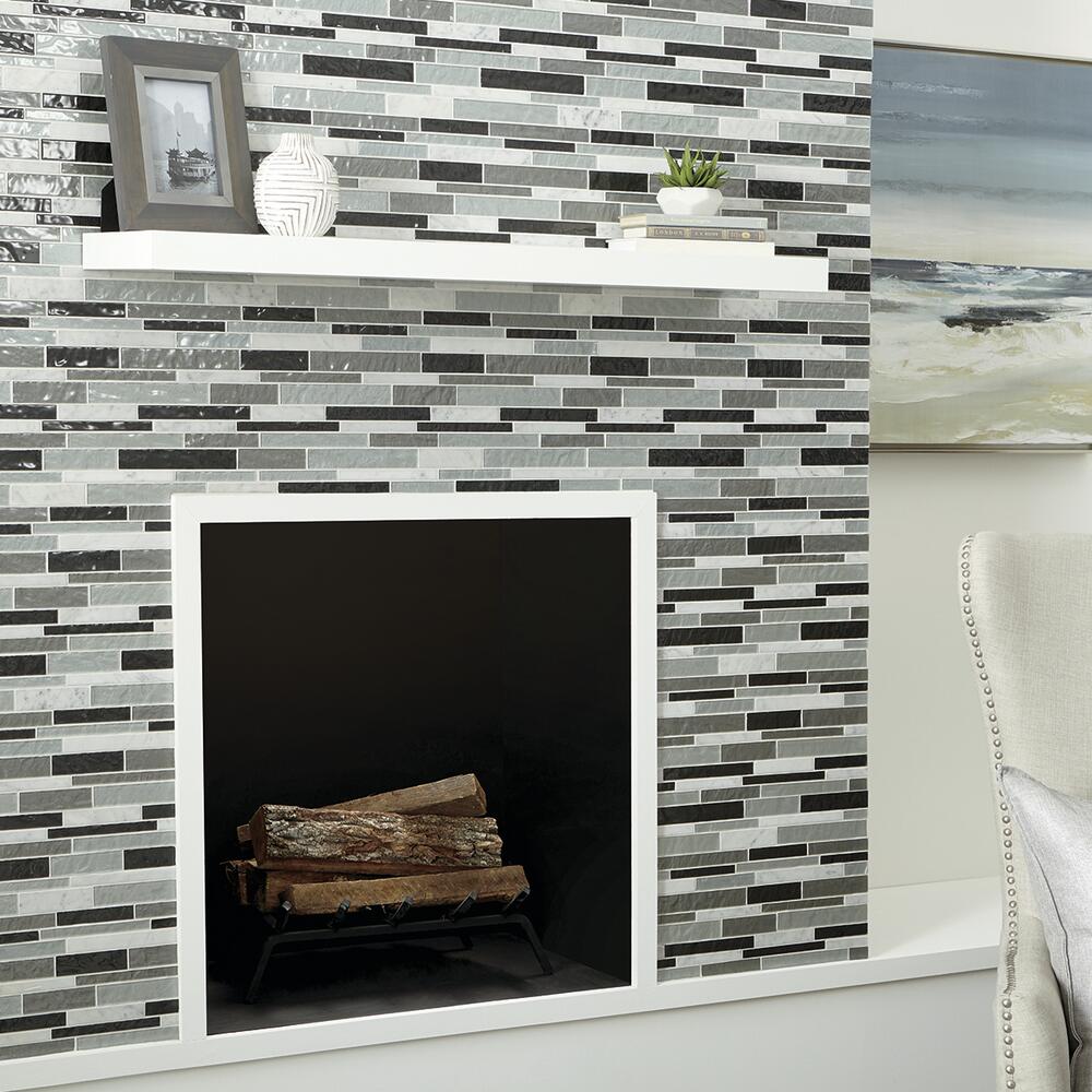 Mohawk® Vela Cafe 12 x 12 Glass and Stone Mosaic Tile Mohawk® Vela Cafe 12 x 12 Glass and Stone Mosaic Tile