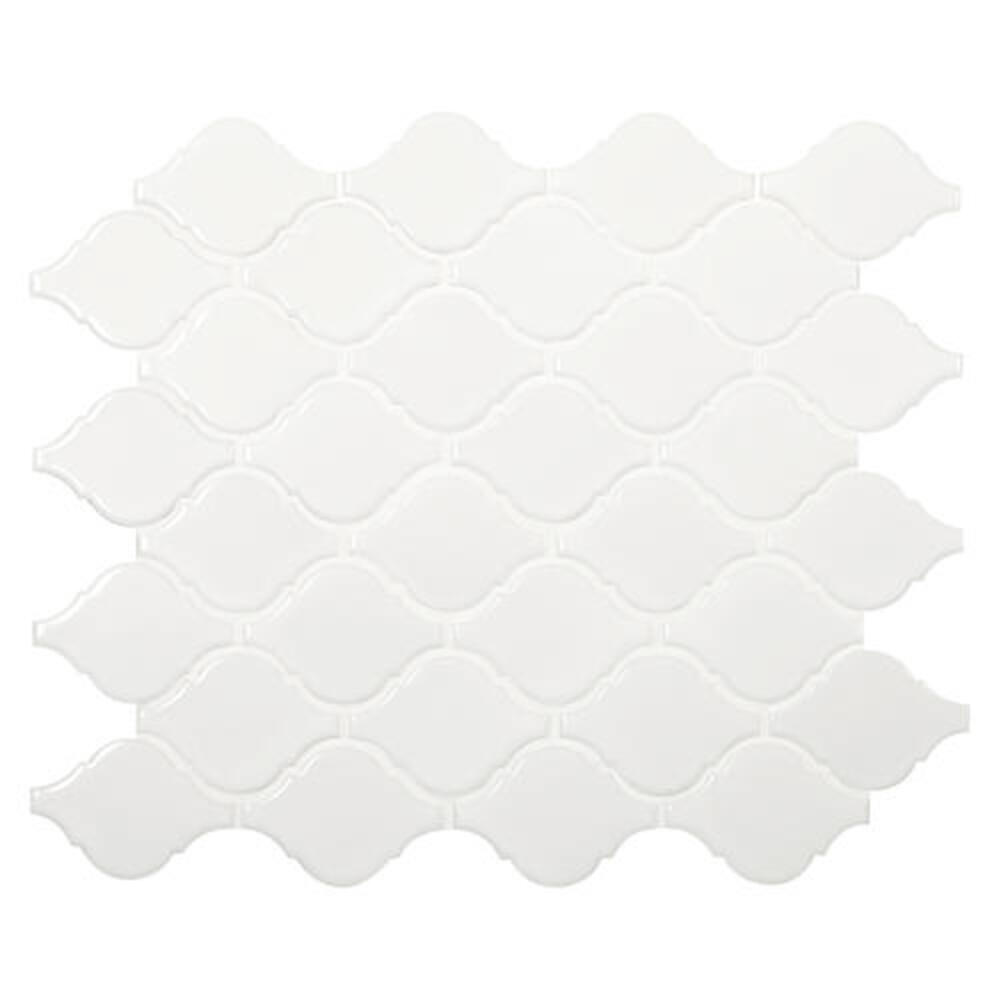 Mohawk® Glasen Stone White 12 x 10 Arabesque Porcelain Mosaic Tile Mohawk® Glasen Stone White 12 x 10 Arabesque Porcelain Mosaic Tile