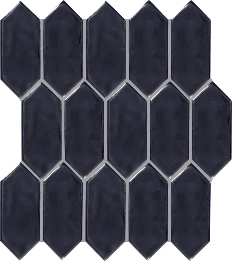 Mohawk® Artisan Grove Handcrafted Midnight 12 x 11 Ceramic Picket Mosaic Tile