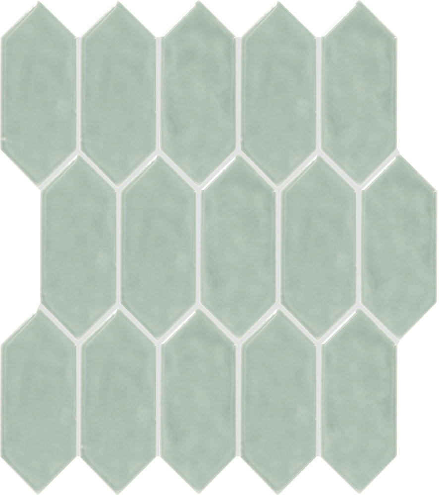 Mohawk® Artisan Grove Handcrafted Midnight 12 x 11 Ceramic Picket Mosaic Tile