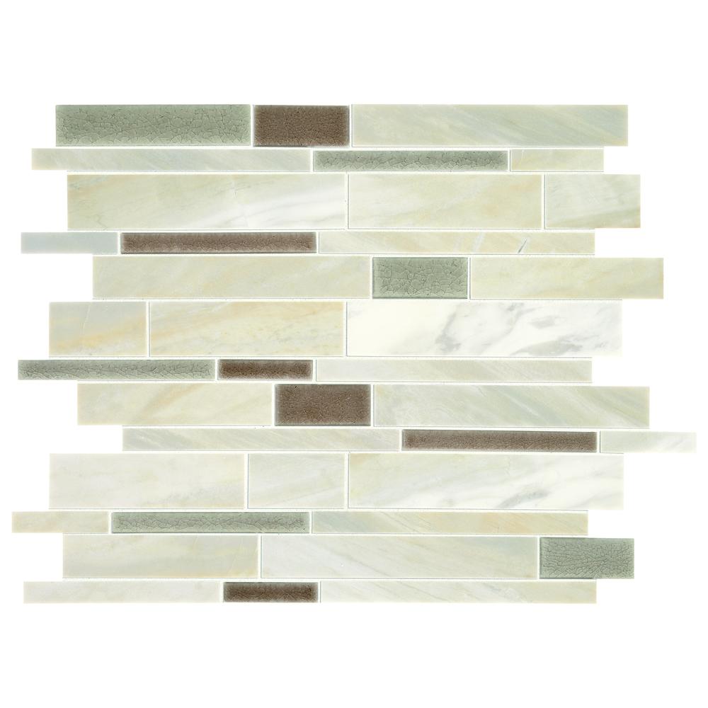 GBM® New Era II California 12 x 12 Random Linear Glass and Stone Mosaic Tile