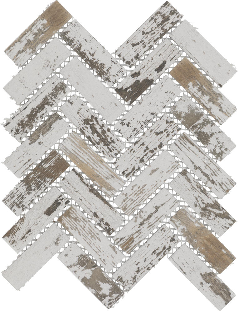 Mohawk® Clean Protect™ Relaxed Rustic Whitewash 9 x 12 Ceramic Herringbone Mosaic Tile