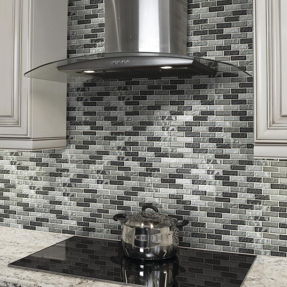 Mohawk® Color Wave Silver Mink 12 x 12 Glass Mosaic Tile