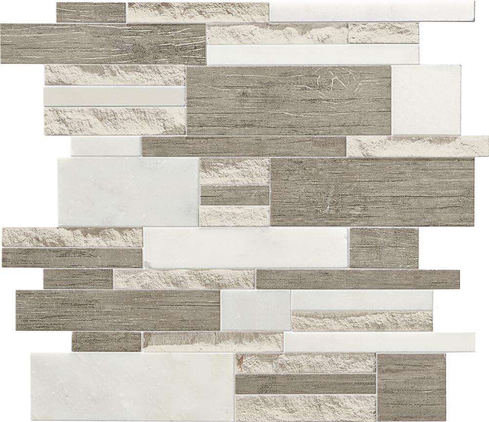 Mohawk® Phase Whispering Bluff Random Block 12 x 12 Stone and Glass Mosaic Tile
